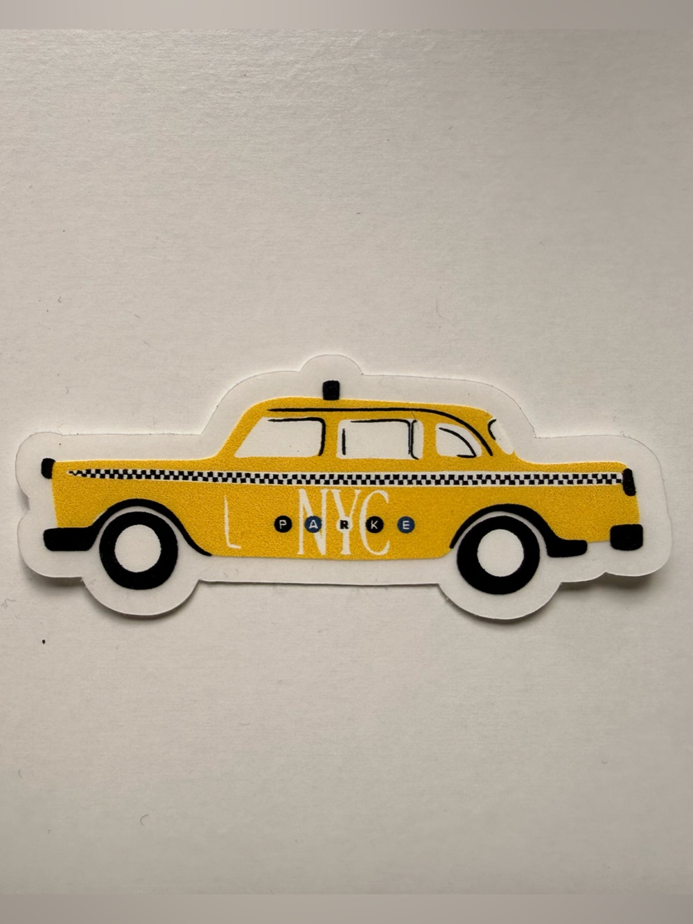 Yellow Taxi Car Wall Decal - Unbranded Playful Cab Design